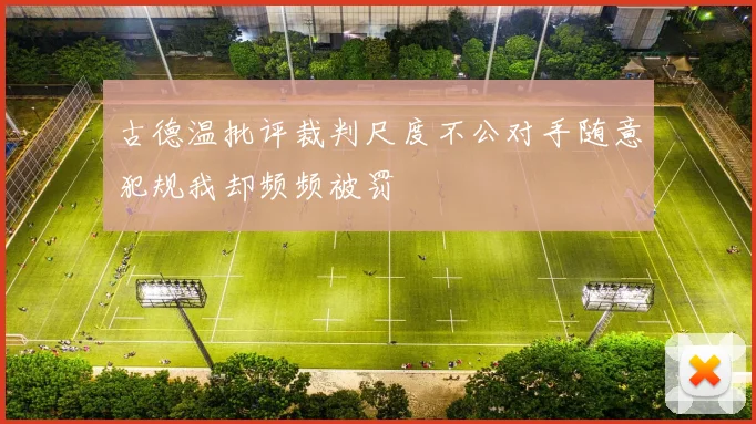 古德温批评裁判尺度不公对手随意犯规我却频频被罚